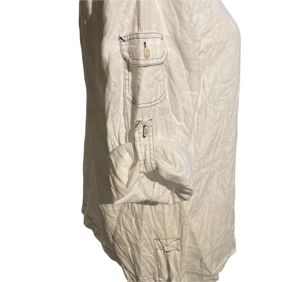 Lauren Ralph Lauren smock tunic white linen size Medium - Picture 5 of 7